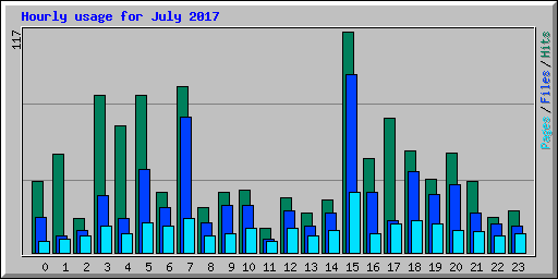 Hourly usage for July 2017