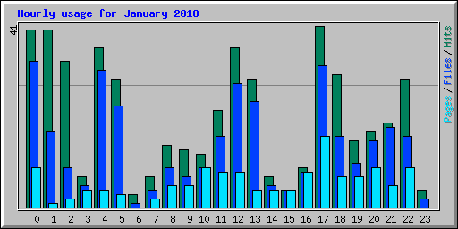Hourly usage for January 2018